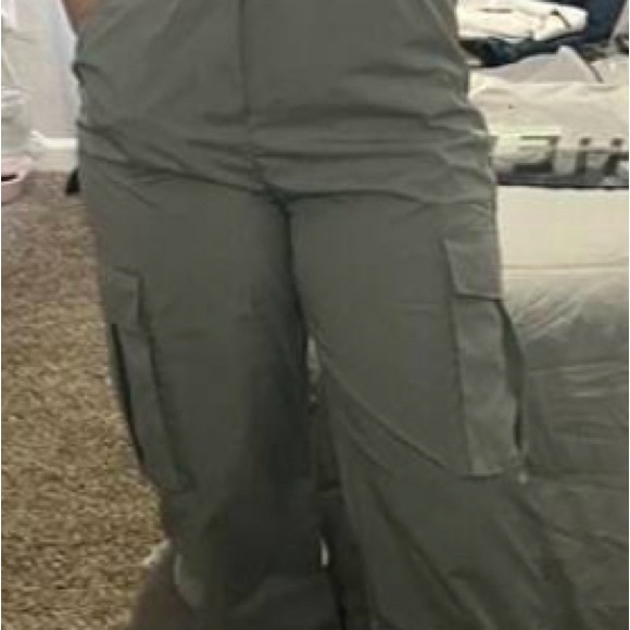 Stylish Silver Overalls Street Flap Pocket Side Belt Cargo Jumpsuit Without Top - Picture 9 of 9